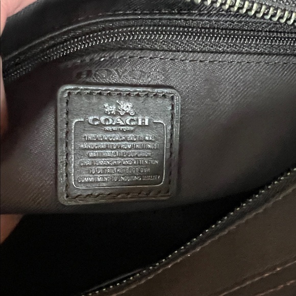 Coach Black and Brown Satchel with Textured Leather - Picture 6 of 9